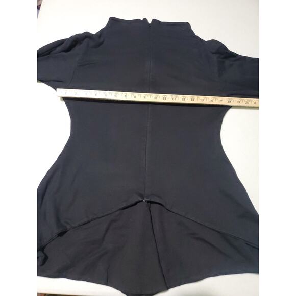 Elm Design Womens Black Long Sleeve  Zip Front Top Size Large Clubwear Lagenlook - Picture 7 of 10